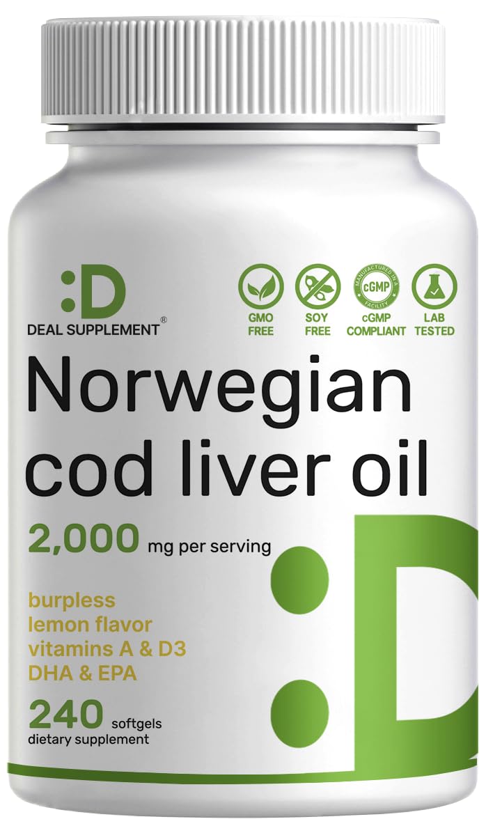 DEAL SUPPLEMENT wild caught cod liver oil bottle for daily omega-3 support