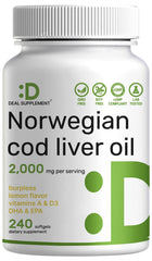 DEAL SUPPLEMENT wild caught cod liver oil bottle for daily omega-3 support