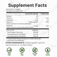 DEAL SUPPLEMENT cod liver oil softgels; 2000 mg per serving