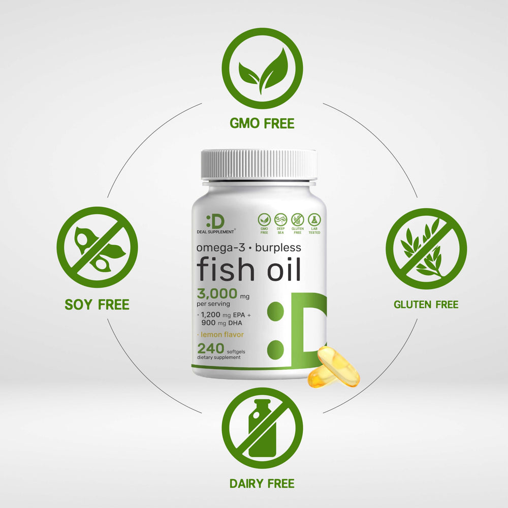 Deal Supplement Wild-caught omega-3 source shown in bold label.