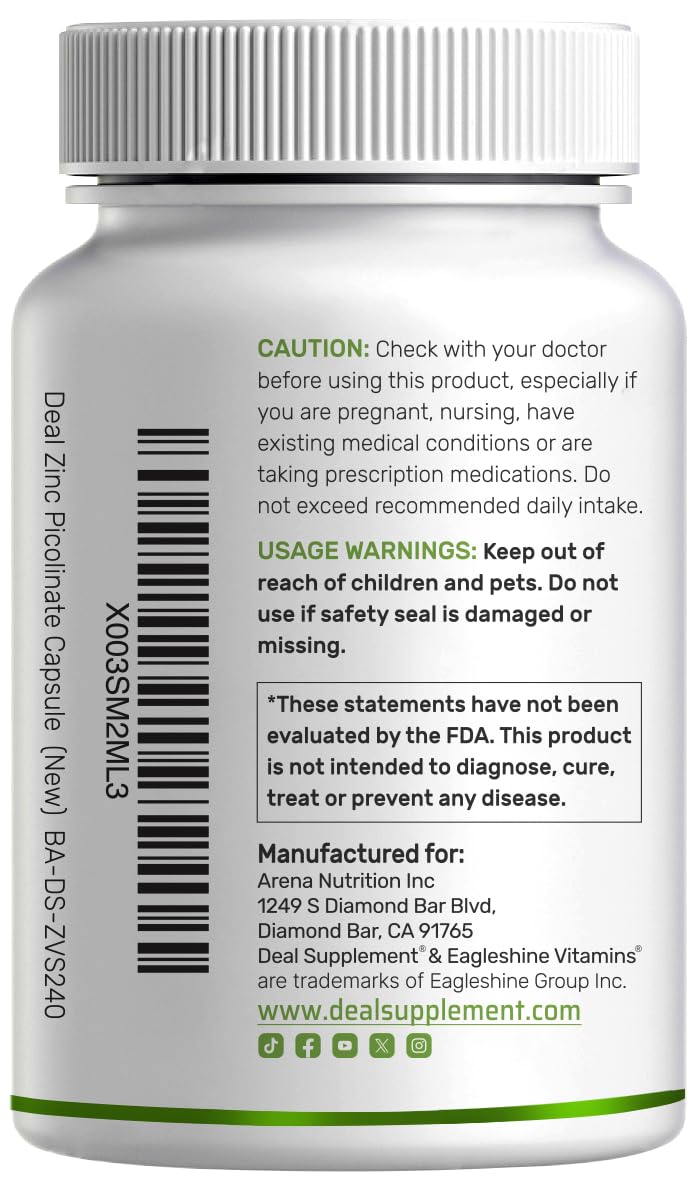 Deal Supplement Zinc 50mg 8-month supply—potential immune support