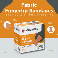 Dealmed fingertip bandage with non-stick pad protects wound while avoiding sticking