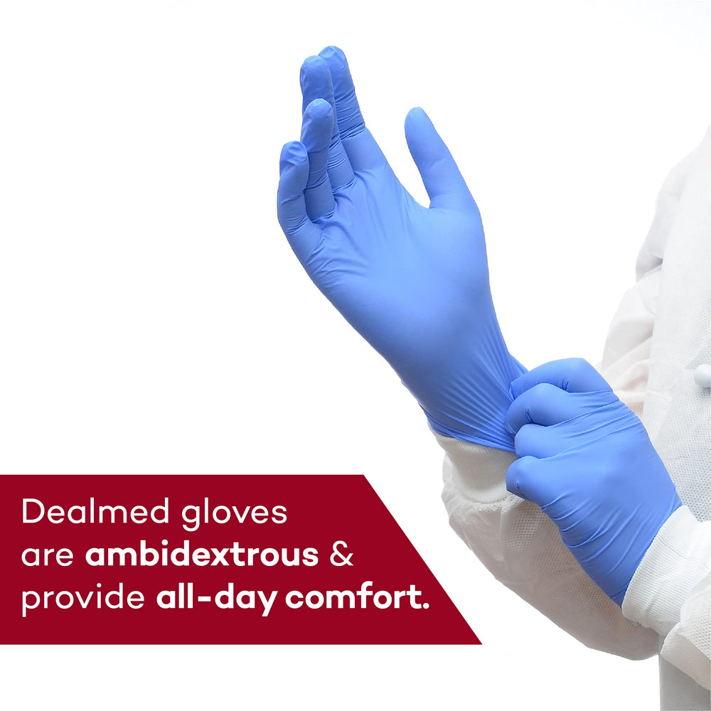 Dealmed nitrile gloves dental use for patient care.