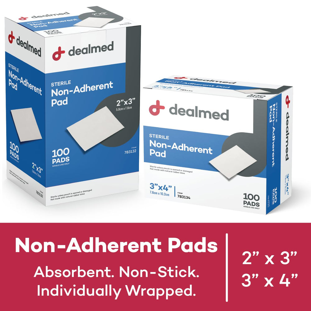 Closeup of Dealmed non-stick outer surface on a 2x3 gauze pad