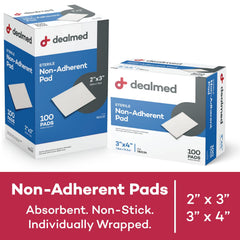 Closeup of Dealmed non-stick outer surface on a 2x3 gauze pad