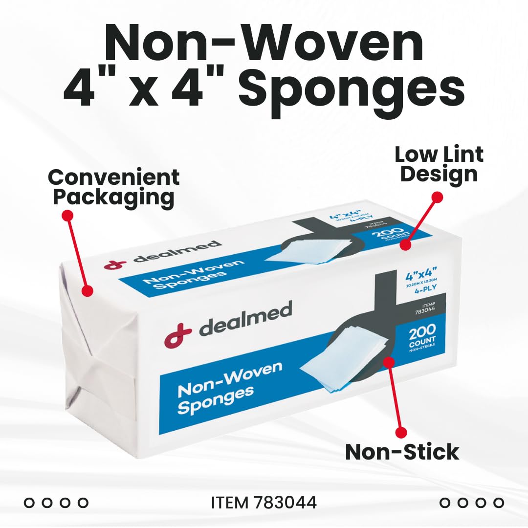 Dealmed gauze sponges offer versatile multi-use dressing for cleaning and prepping.