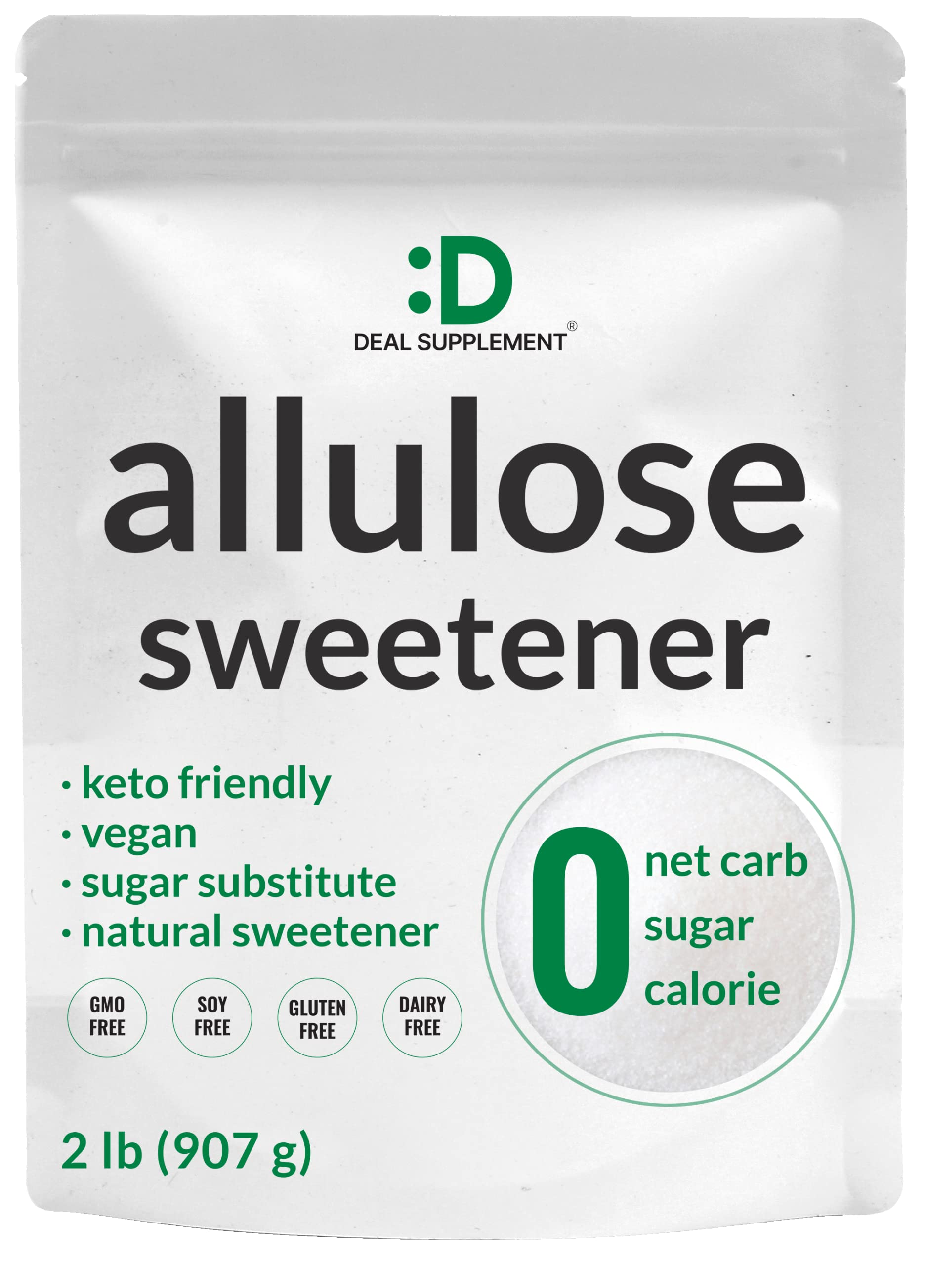 DEAL SUPPLEMENT Allulose Sweetener bottle front showing pure plant-based sugar substitute