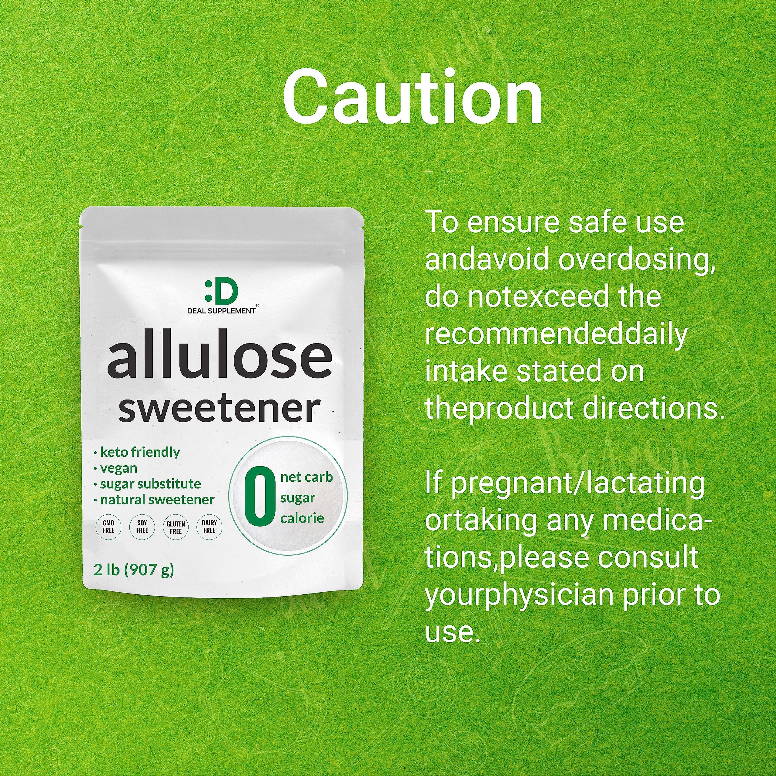 DEAL SUPPLEMENT Allulose Sweetener bulk 2 lb packaging supports meal prep and bulk use