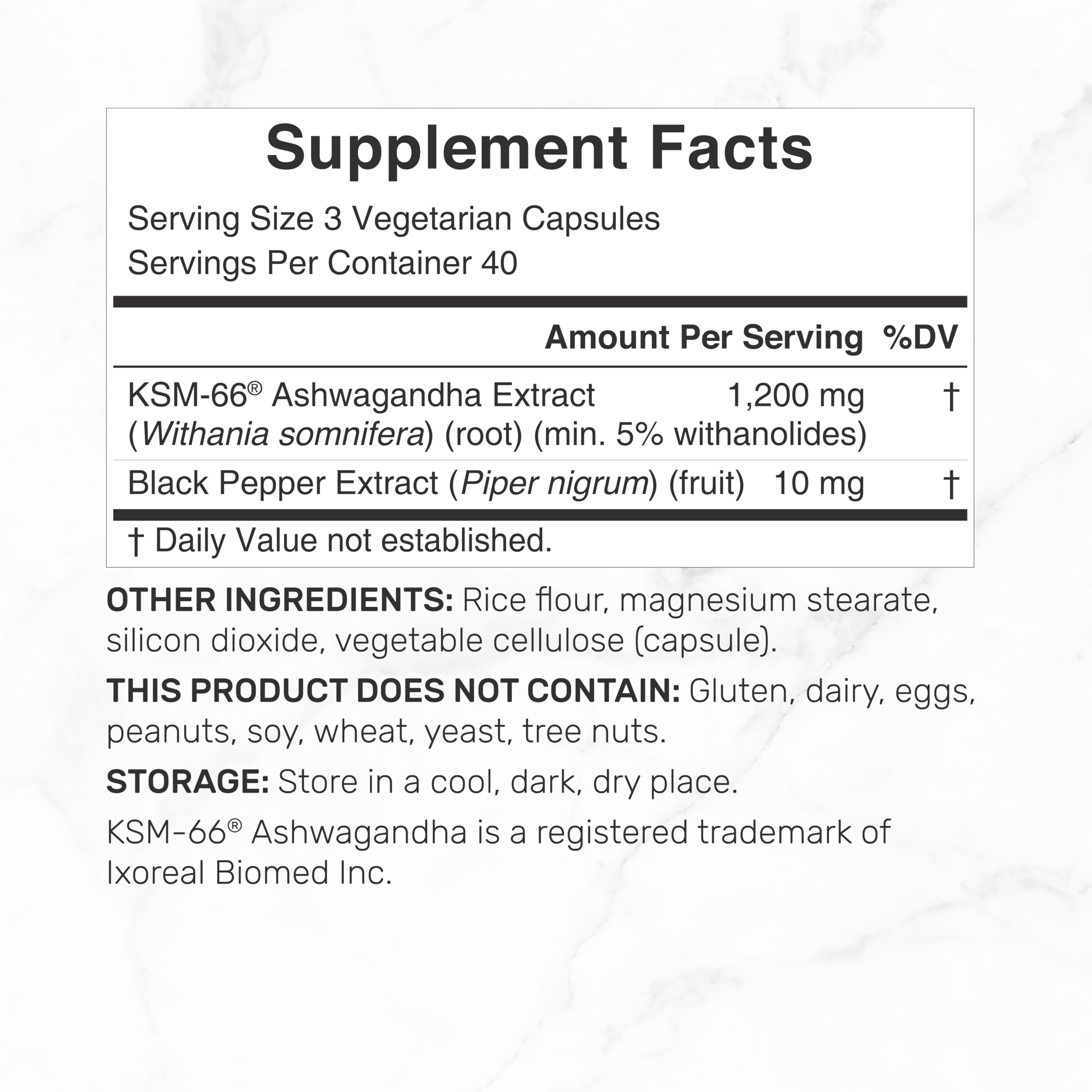DEAL SUPPLEMENT Ashwagandha with black pepper for improved absorption and potency.