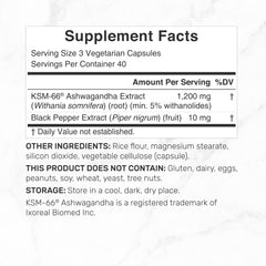 DEAL SUPPLEMENT Ashwagandha with black pepper for improved absorption and potency.