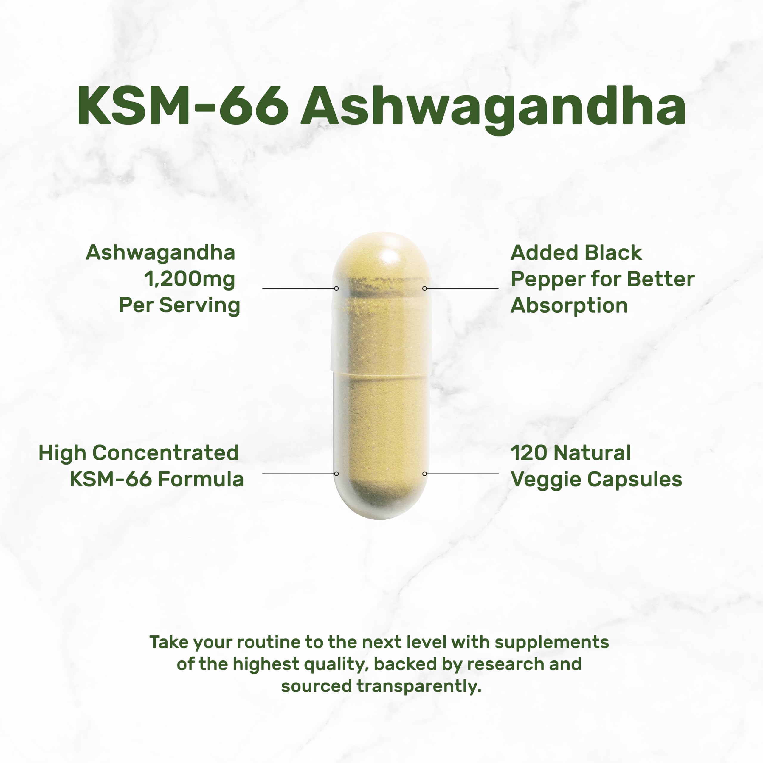 DEAL SUPPLEMENT Vegetarian Ashwagandha capsules offer sustained daily support.