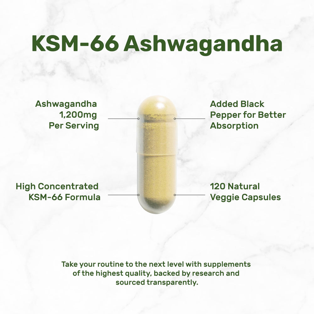 DEAL SUPPLEMENT Vegetarian Ashwagandha capsules offer sustained daily support.