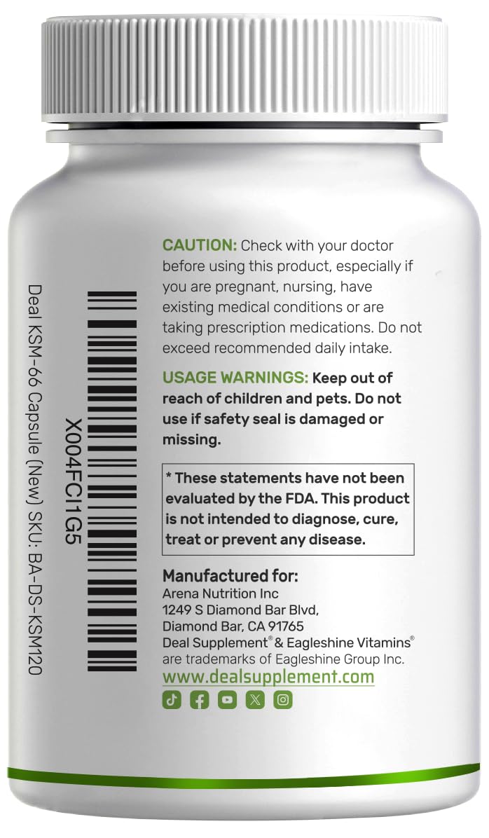 DEAL SUPPLEMENT Third-party lab-tested Ashwagandha for reliability.