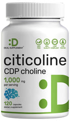 DEAL SUPPLEMENT Citicoline 1000mg bottle supports daily brain health.