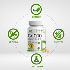 Label close-up highlights non-GMO and allergen-free formulation.