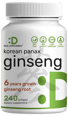 DEAL SUPPLEMENT Korean Red Panax Ginseng softgels bottle for sustained energy