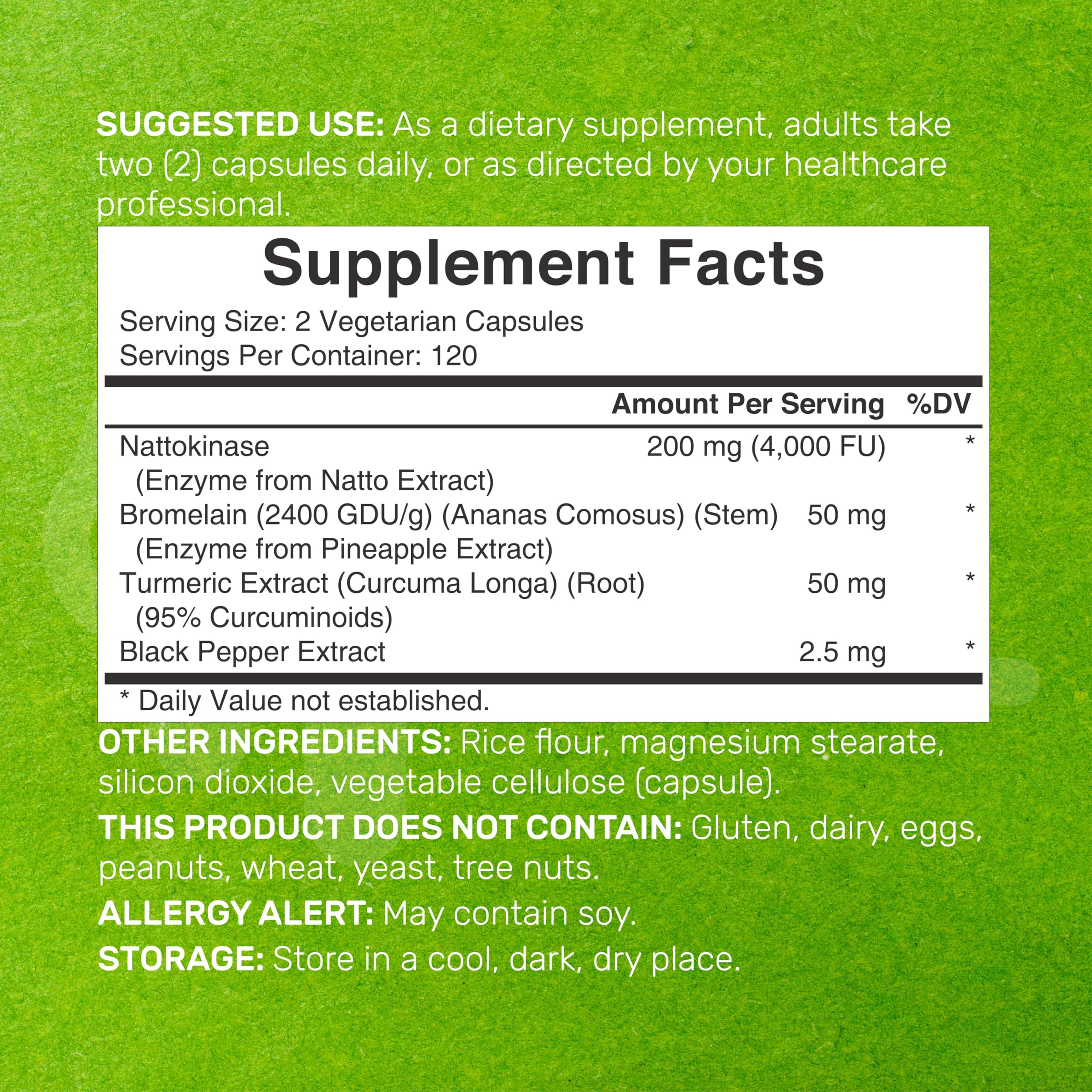 DEAL SUPPLEMENT nattokinase capsules close-up highlighting 240 veggie capsules