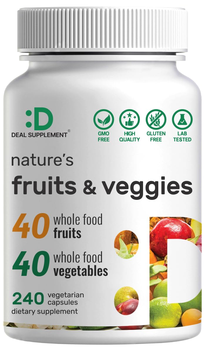 DEAL SUPPLEMENT Nature’s Fruits & Veggies bottle supports daily nutritional balance.