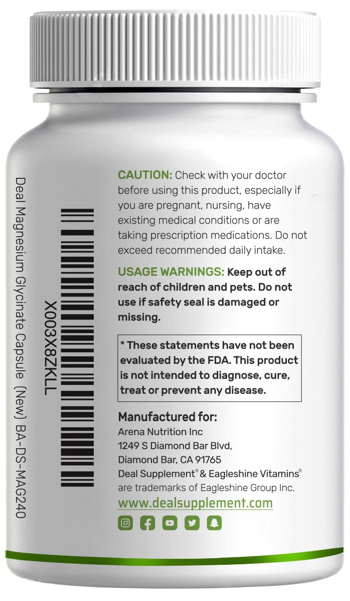 Deal Supplement packaging nutrition facts area communicates capsule counts and allergen information