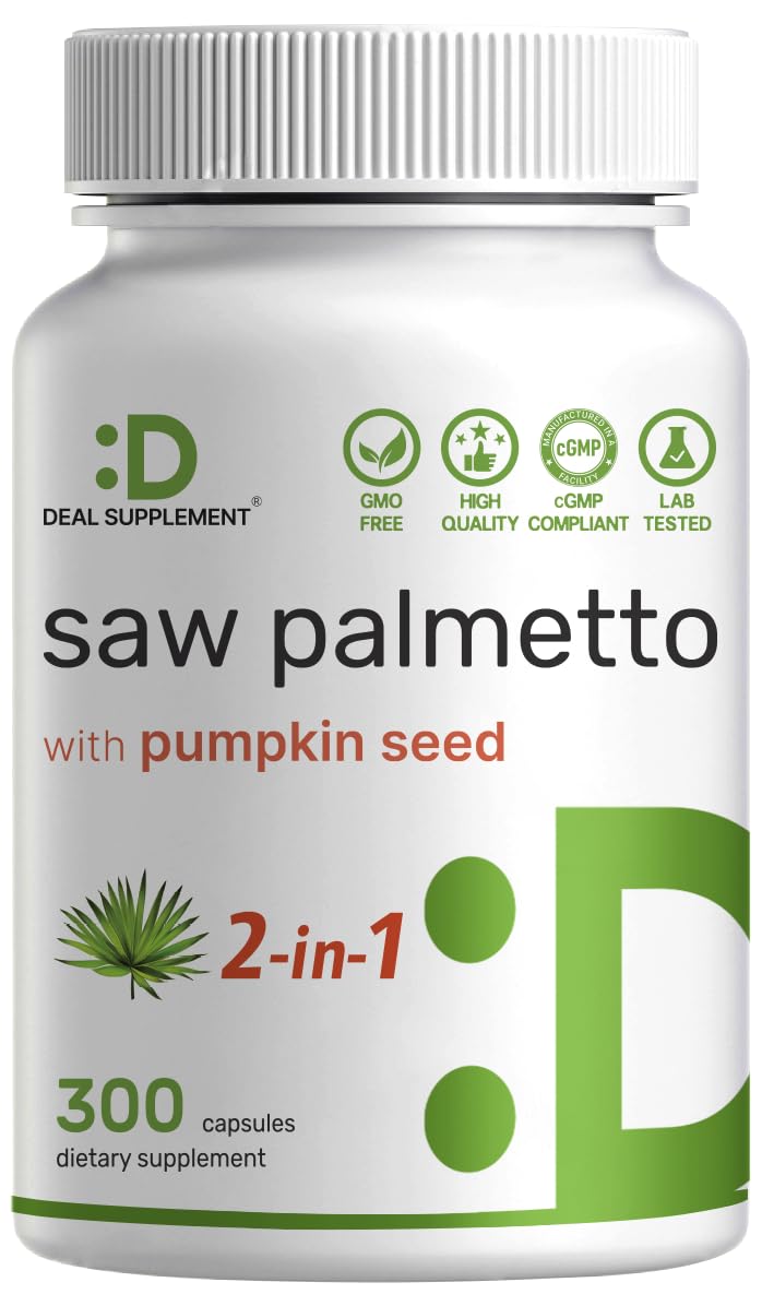Deal Supplement saw palmetto bottle front view for prostate support