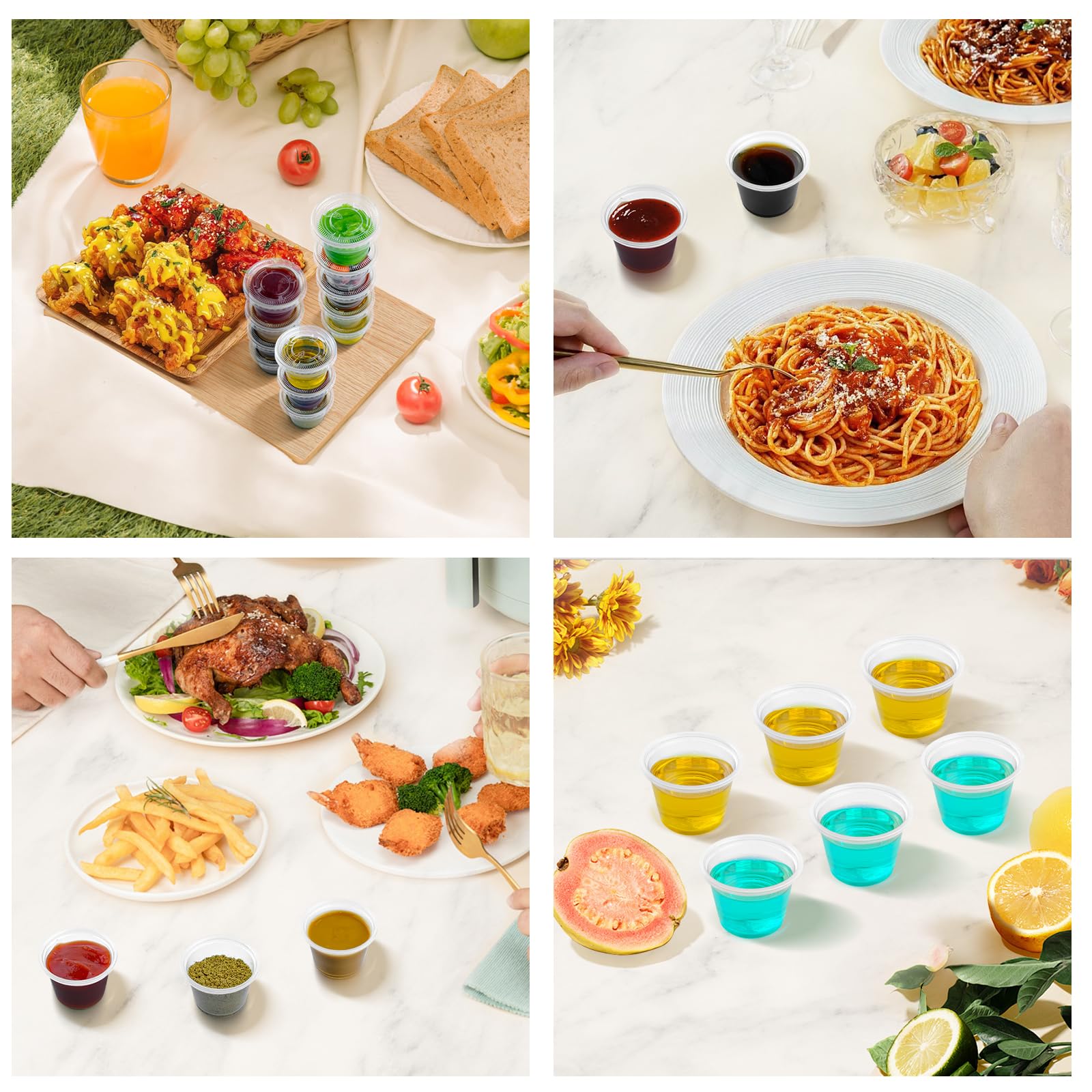 Dealusy durable disposable cups for desserts and jello shots