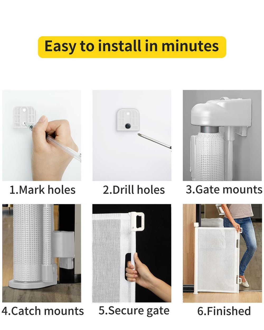 Expands up to 55 inches to fit wider openings.