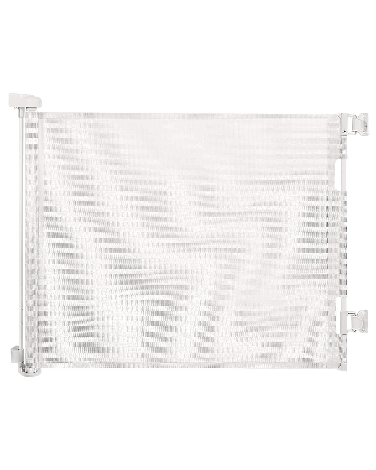 DEAR LOV retractable gate on stairs provides a secure barrier for babies and pets.