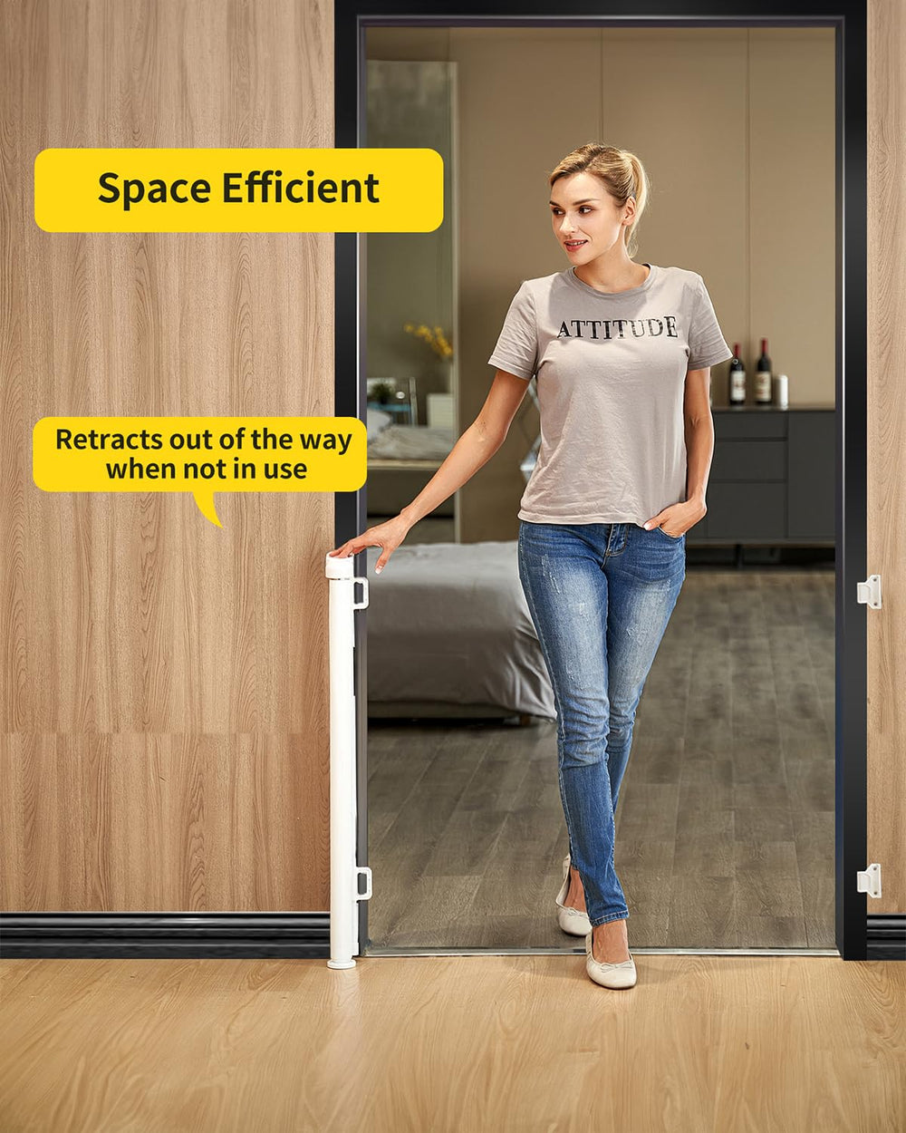 White mesh complements interiors while keeping visibility for supervision.