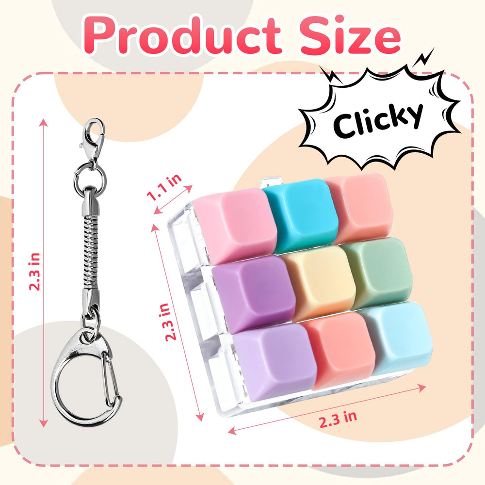 DEARIDAP keyboard clicker keychain with bright colors for portability
