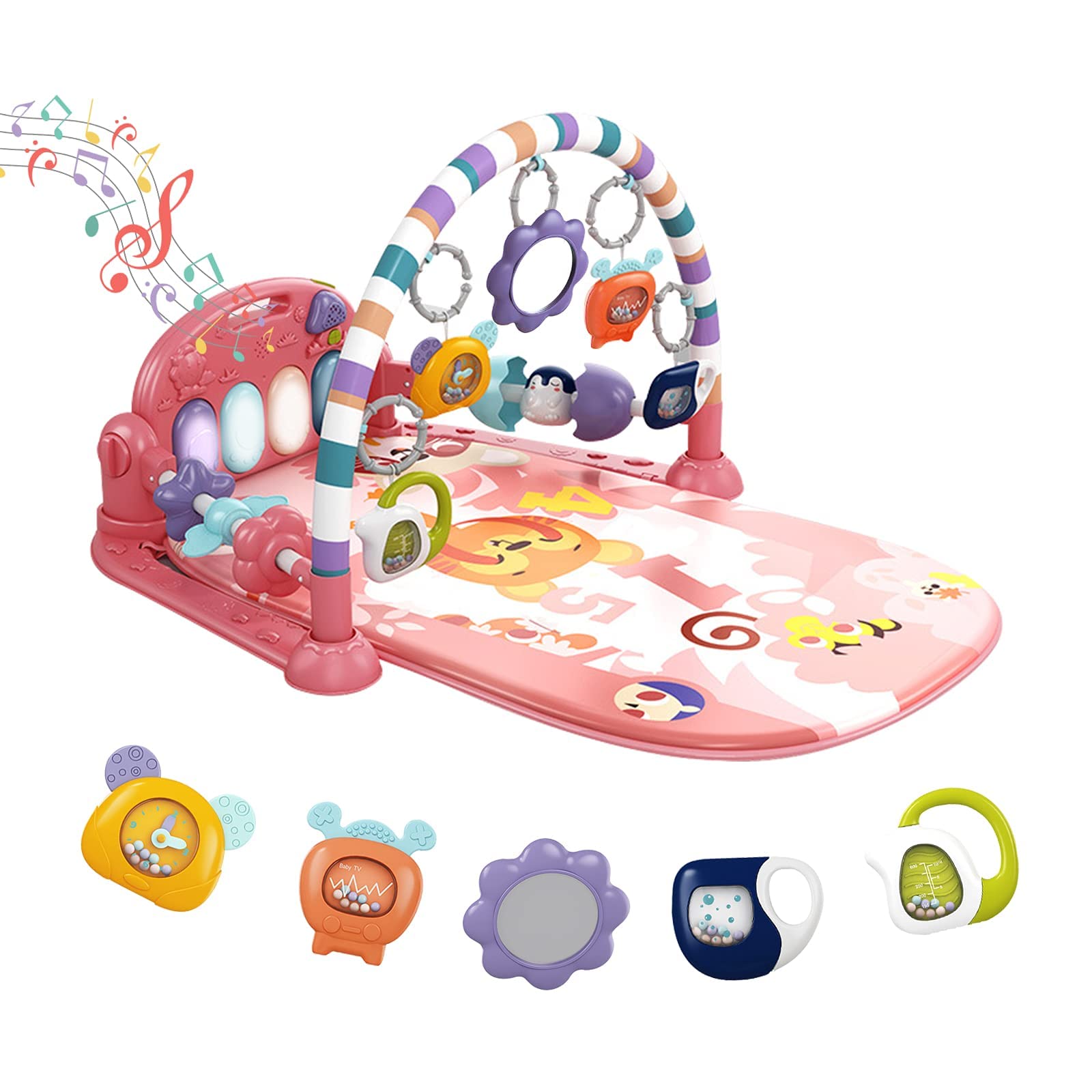 Dearlomum piano key on the play mat invites touch and curiosity