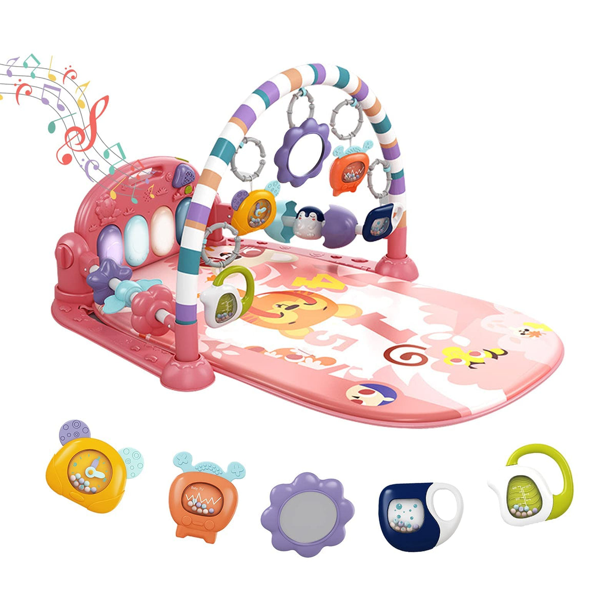 Dearlomum piano key on the play mat invites touch and curiosity