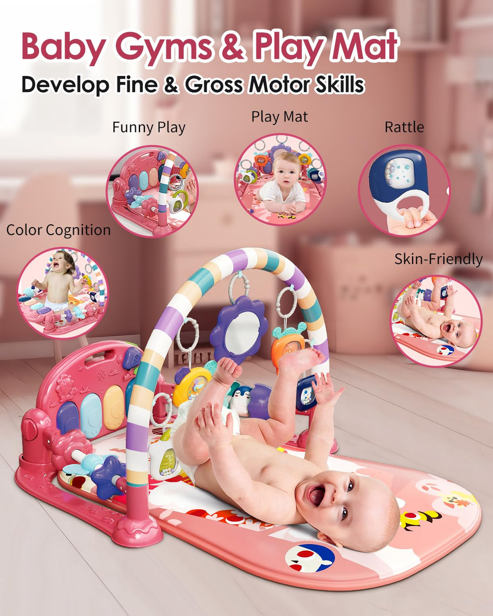 Dearlomum teapot rattle toy for tactile play and early grip