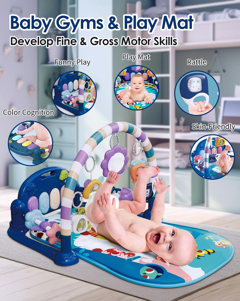 Dearlomum play mat toy teapot rattle aids grasping and auditory tracking.