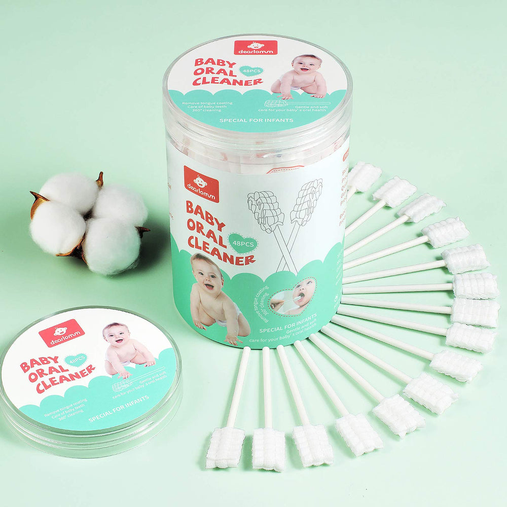 48-pack Dearlomum baby tongue cleaner ready-to-use for busy families