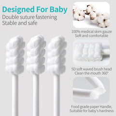 Dearlomum baby tongue cleaner held by tiny hand for gentle cleaning