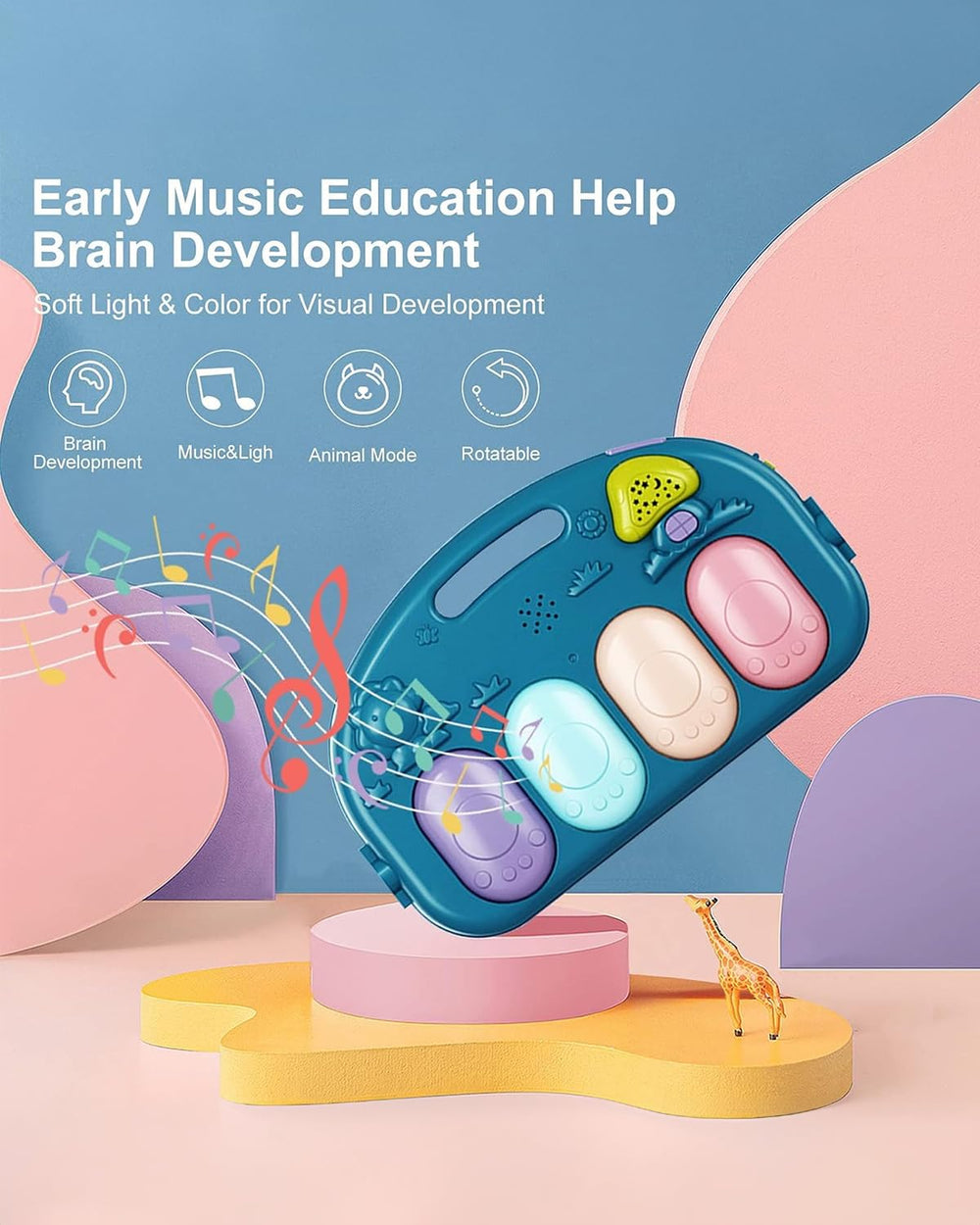 Dearlomum hanging toys features a colorful fish for visual tracking and reach