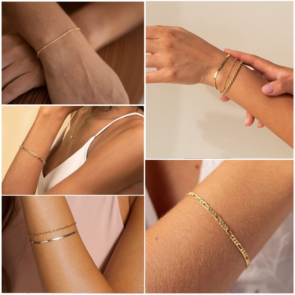DEARMAY 14K gold plated bracelets set ready in gift packaging.