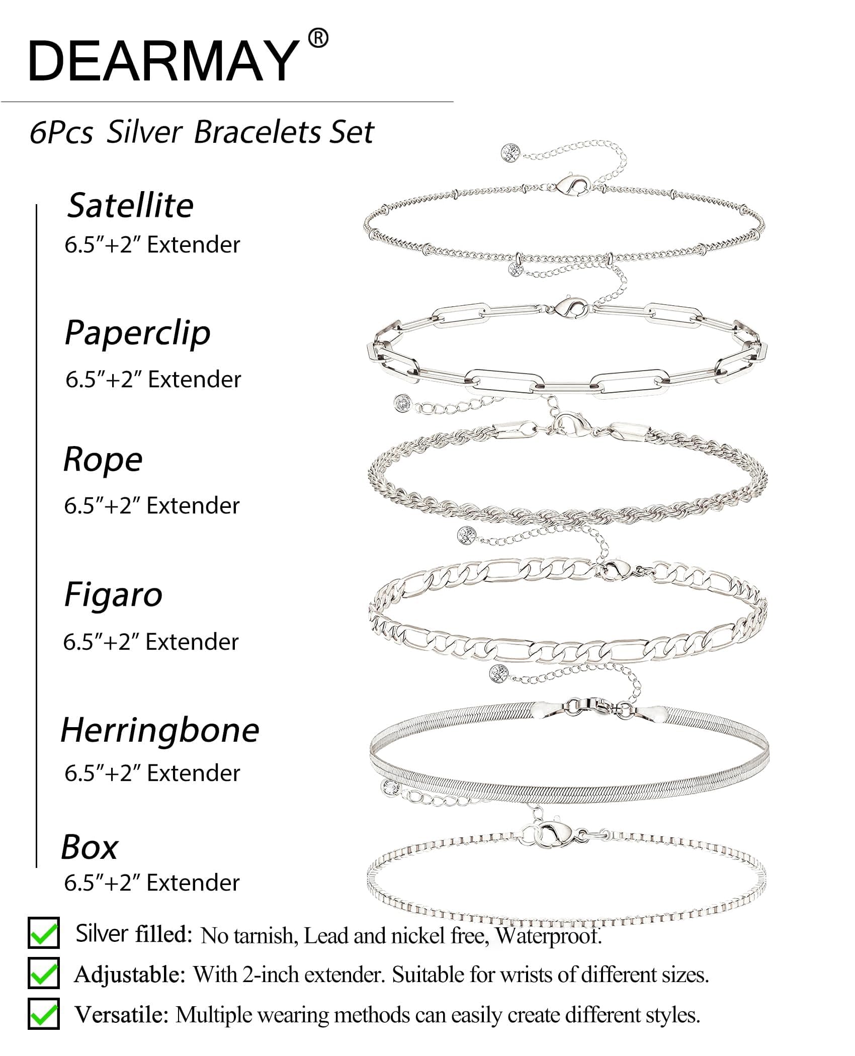 DEARMAY rope bracelet adds textured detail to weekend outfits.
