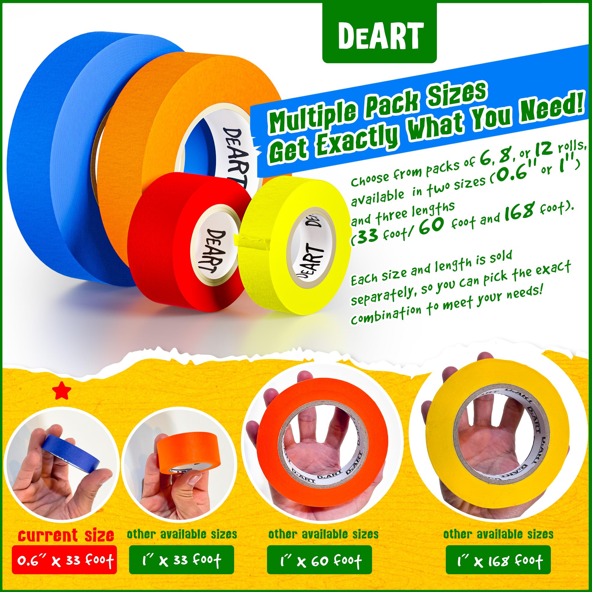 DEART premium textured paper masking tape perfect for crafts and scrapbooks.