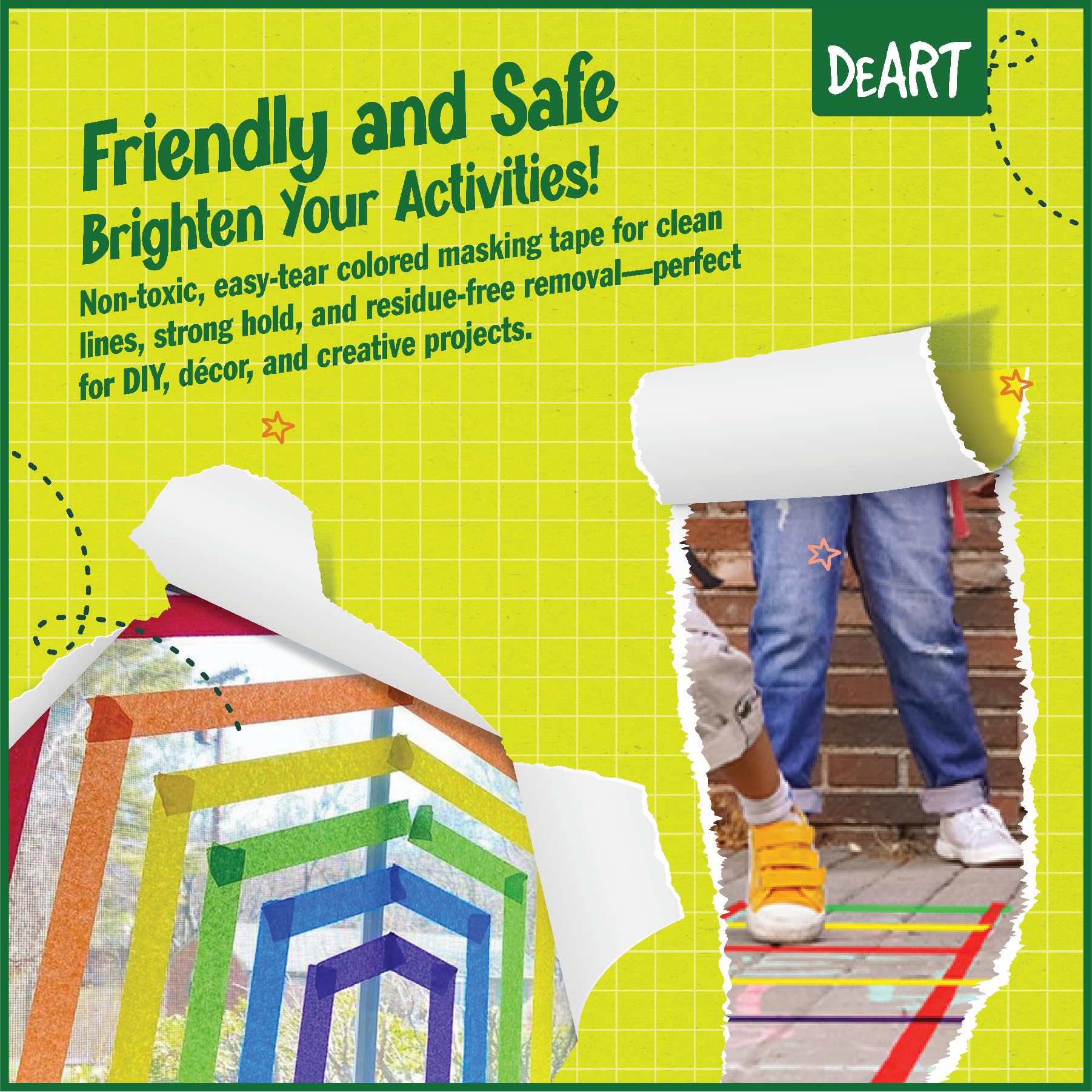 DEART scrapbook pages decorated with masking tape for charming details.