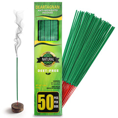 DEARTAGNAN Mosquito Incense Sticks box displayed for outdoor use with plant-based ingredients.