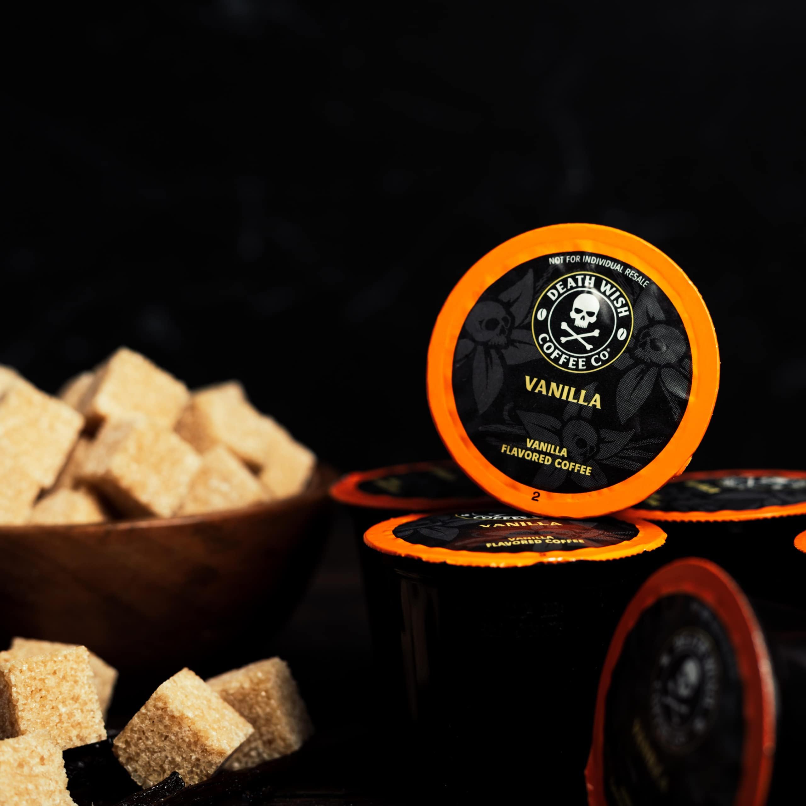 Death Wish coffee with cream reveals a balanced vanilla finish.