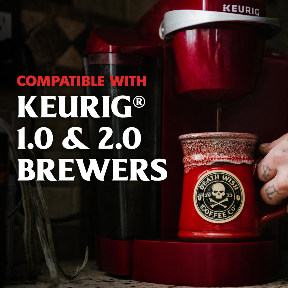Death Wish flavor notes reveal cherry and chocolate accents in every sip.