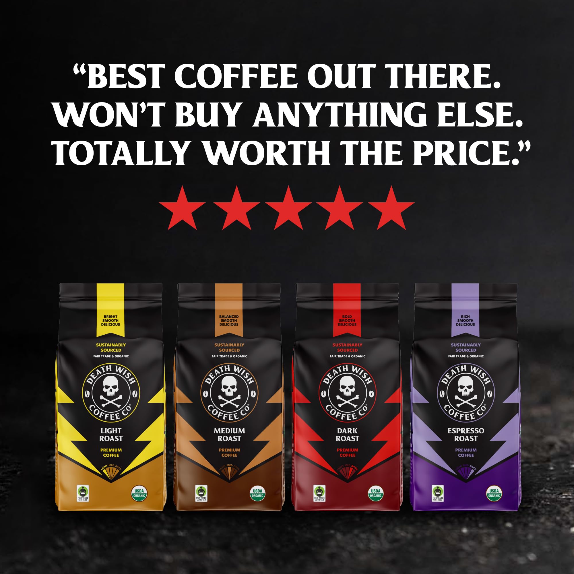 Death Wish Coffee hot cup ready to drink, inviting aroma