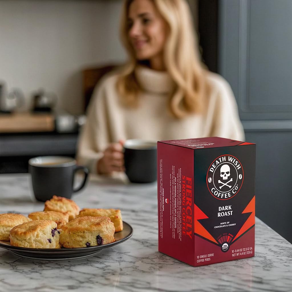 Keurig-compatible Death Wish single-serve pod for easy brewing.