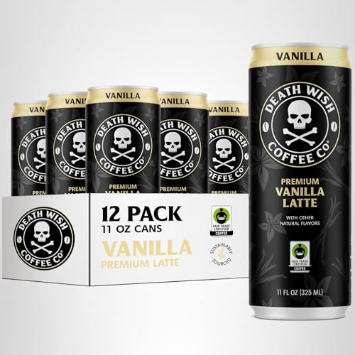 Death Wish Coffee Vanilla Latte kitchen counter scene suggesting daily ritual and quick satisfaction.
