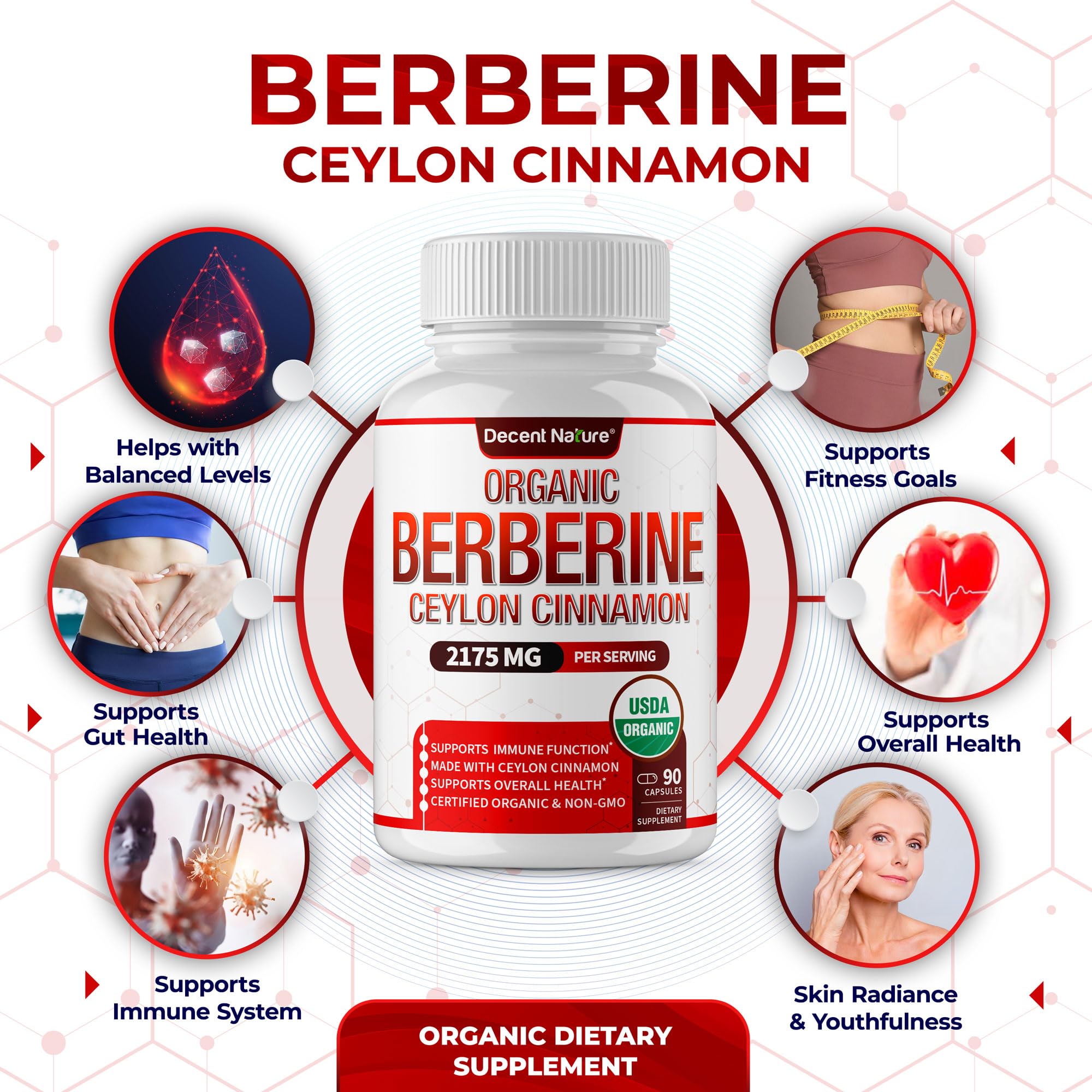 Decent Nature Berberine Cinnamon capsules promote steady metabolic balance