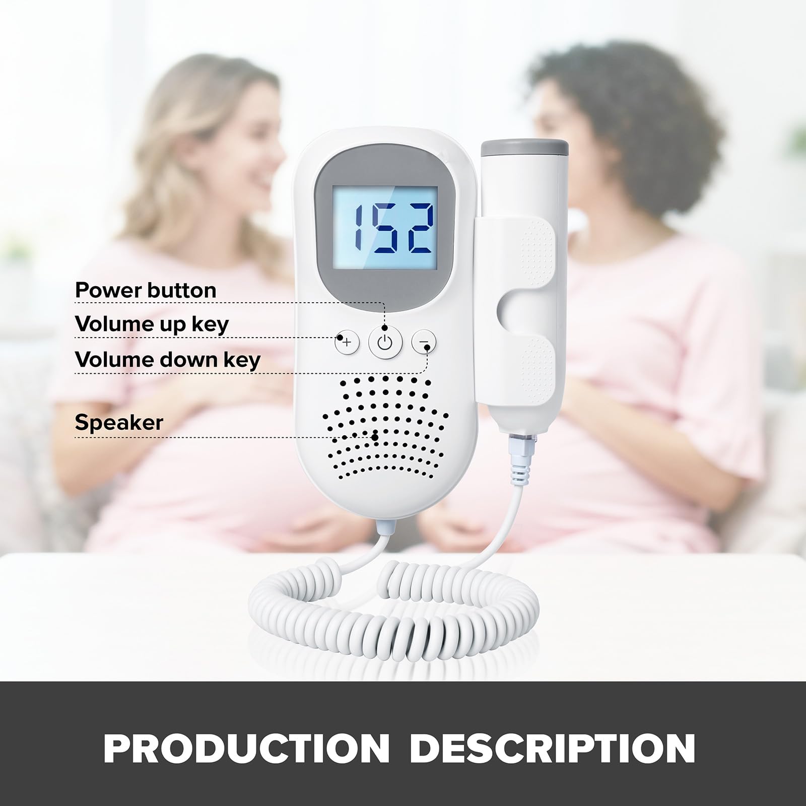 Dechatick MINI-Doppler ES-100 display reading for on-the-go heart rate checks.