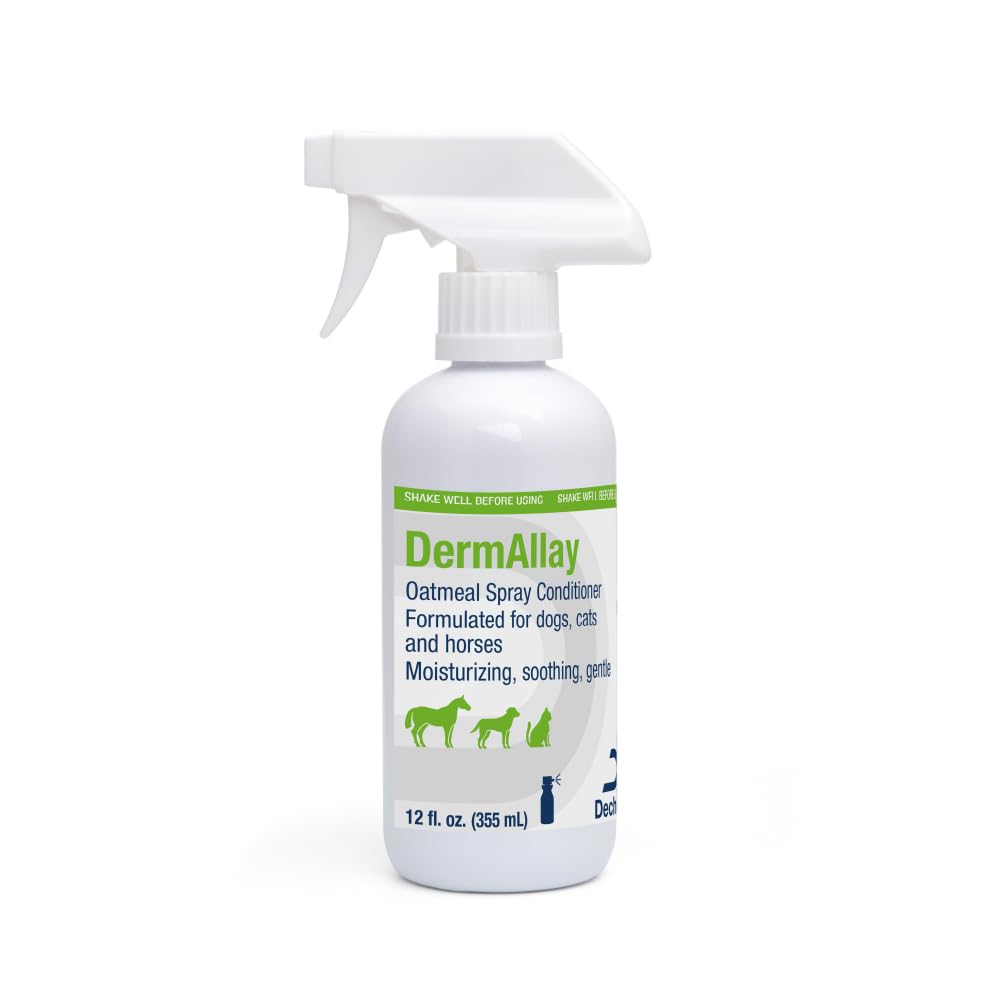 Dechra DermAllay Oatmeal Conditioner bottle for gentle pet grooming and moisture.