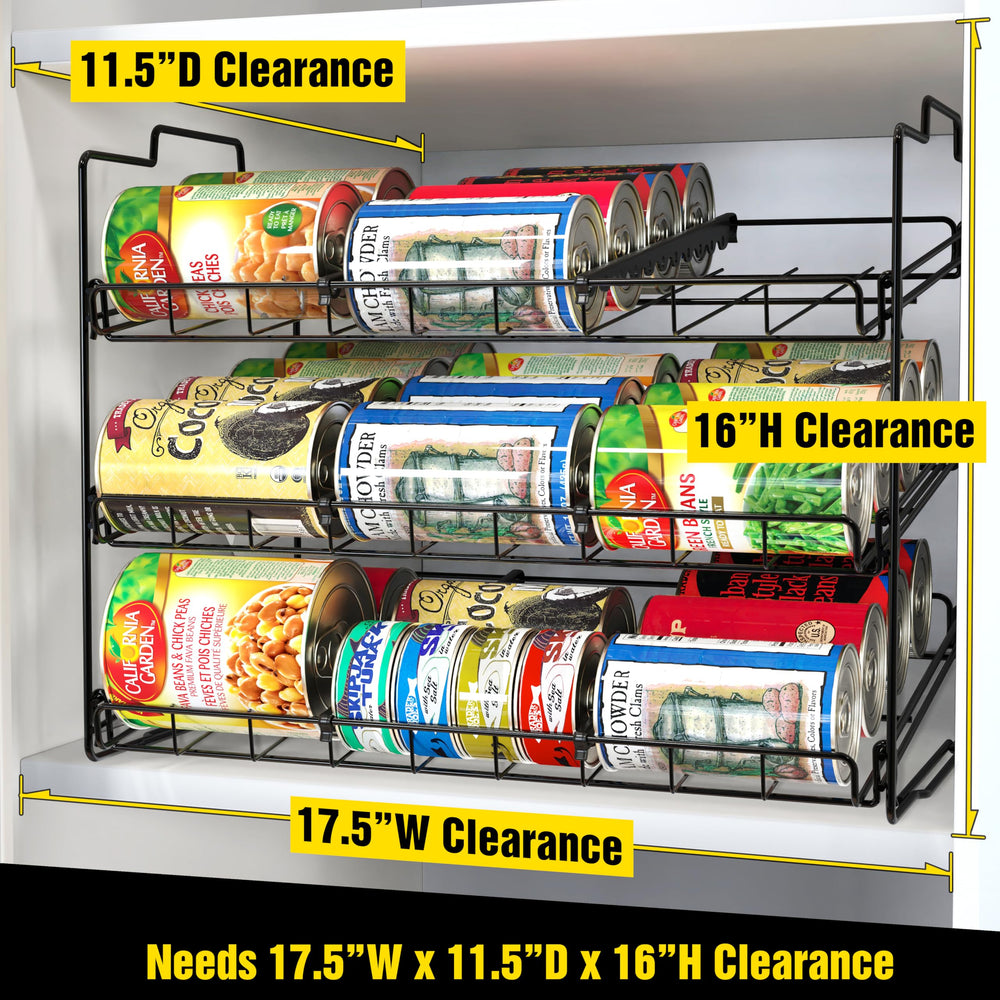 Deco Brothers stackable can rack divider detail shows adjustable compartments.
